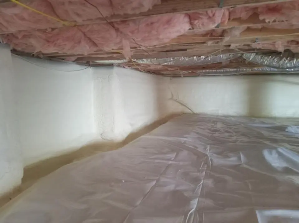Crawl space encapsulation with closed-cell spray foam for Attic Insulation in South Lakes